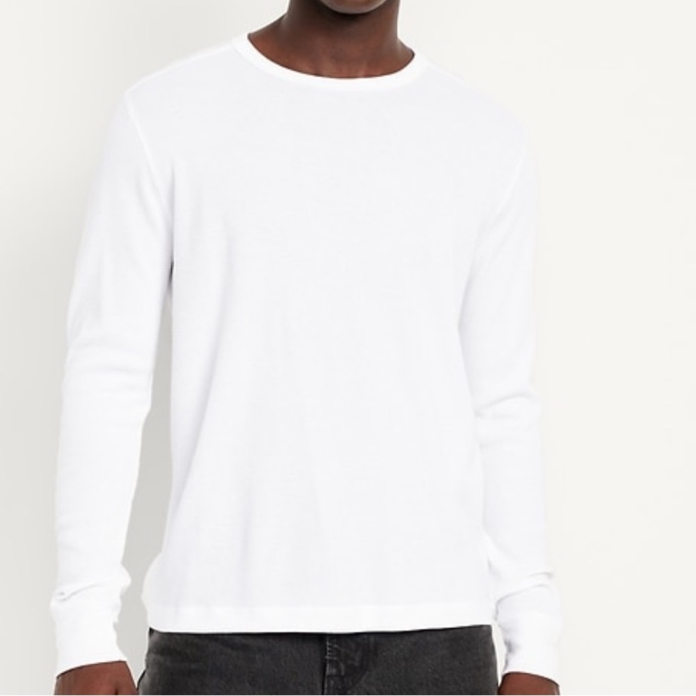 Old Navy Men's White Long Sleeve Tee